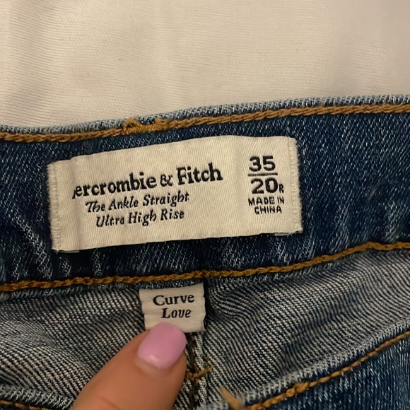 Abercrombie & Fitch Curve Love Ankle Straight Ultra High Rise jeans size 35 - Picture 6 of 9